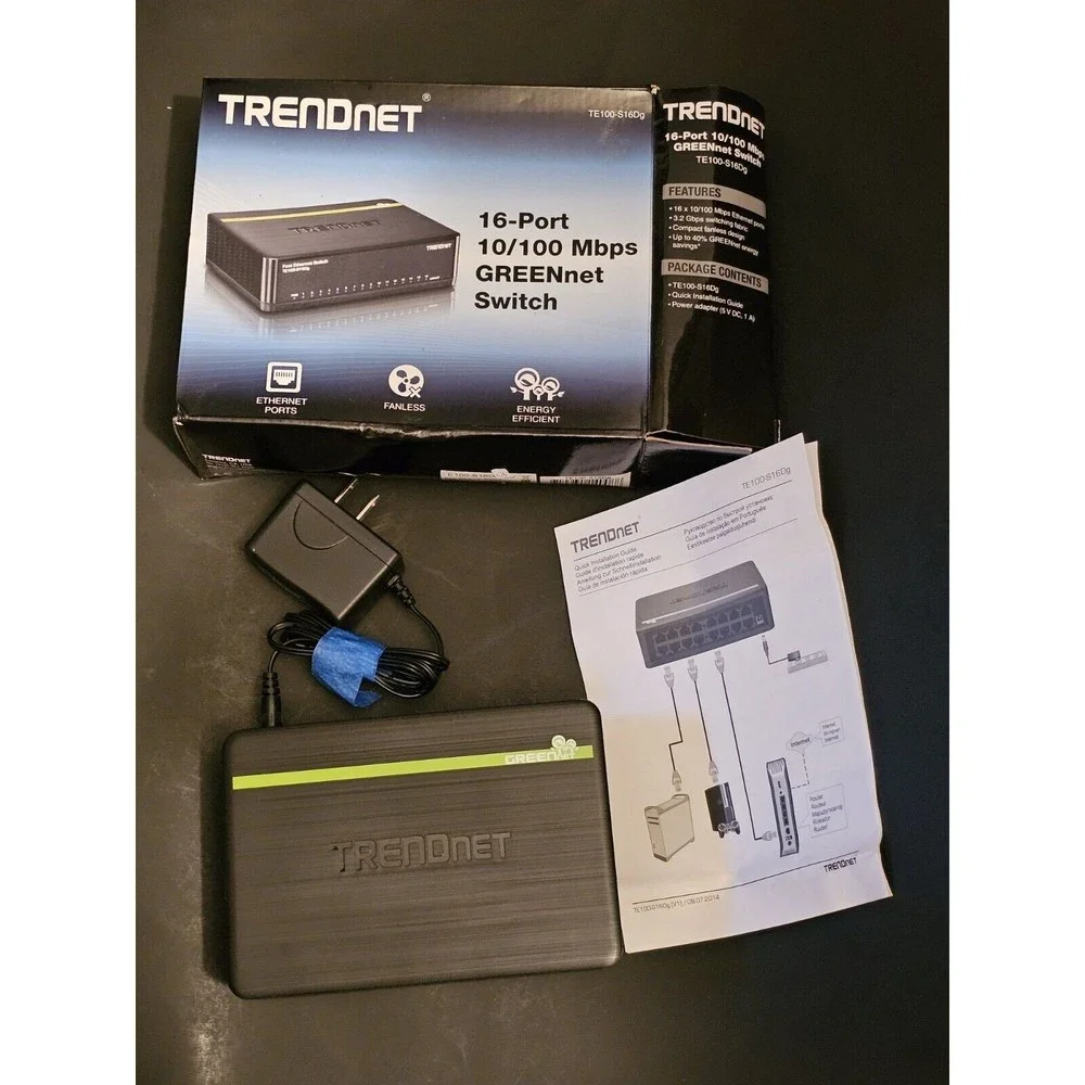Trendnet 16 Port 10/100 Mbps GreenNet Switch TE 100- S16Dg